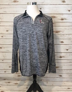 *BAW Pullover Bulldoggen Shirt Damen Lg grau 1/4 Zip L/S Daumenlöcher Reißverschlusstasche  - Bild 1 von 12