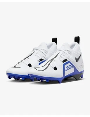 NEW Nike Alpha Menace Pro 3 White Blue Football Cleats CT6649-101 Men's Size 10 - Image 1 of 4