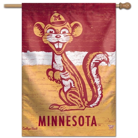 MINNESOTA GOLDEN GOPHERS MASCOT VAULT 28"X40" BANNER FLAG NEW WINCRAFT 👀 Cover