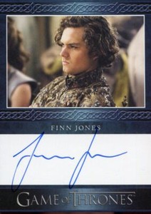 Game Of Thrones Complete Blue Autograph Card Finn Jones as Loras Tyrell