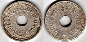 Steamboat Token: Majestic Excursion Co. (Memphis, Tennessee Tenn TN) GF 5c IT - Picture 1 of 1