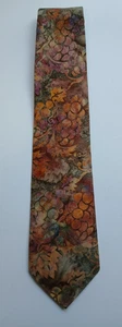 VINTAGE Brite Krawatte Herren 80er Baumwolle Blumenmotiv 57x3,5" Herbstfarben! - Bild 1 von 5