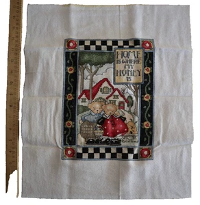 Finished Home Is Where My Honey Is Cross Stitch Nina Shaffer Leisure Arts 8x11" - Picture 1 of 10