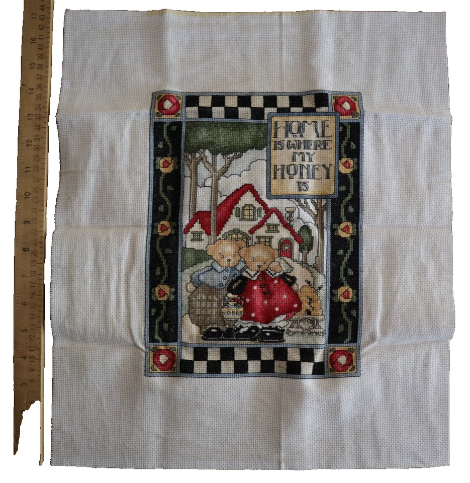 Finished Home Is Where My Honey Is Cross Stitch Nina Shaffer Leisure Arts 8x11" - Image 1 of 4