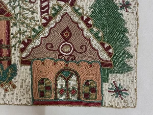 Gingerbread House Christmas Beaded Table Runner - Luxury Gift Table Decoratio... - Bild 1 von 8