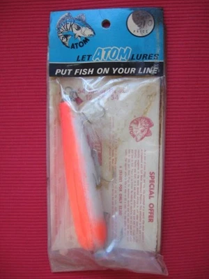 Редкая Модель Винтажная Рыболовная Приманка Atom 54 Пловец Соленая вода Striper 1970-е - Изображение 1 из 4