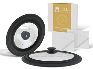 Set of 2,Universal Lids for Pots, Pans & Skillets Frying Pan Cover, Fits 7", ... - Picture 1 of 7