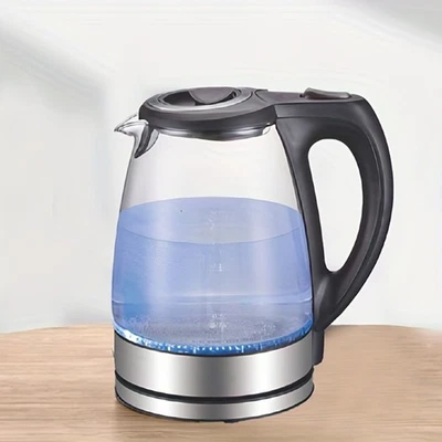 Stainless Steel Electric Kettle 1.7L Glass Water Boiler 1200W Black Tea Maker - Image 1 of 4