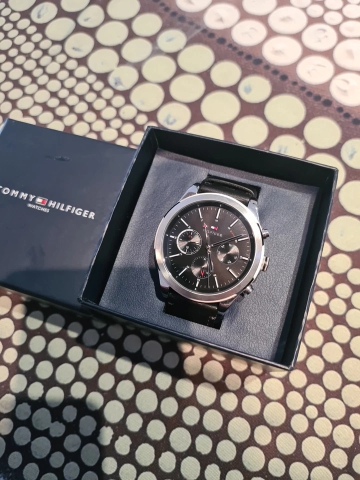 Tommy Hilfiger Watch Ashton 1791741 Quartz Black Leather Strap Excellent... - image 1 of 4