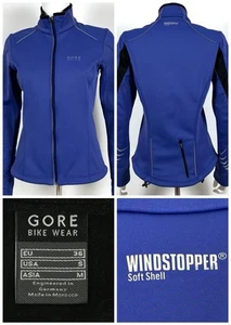 Gore Bike Wear Womens Small 36 Sky Blue Full Zip Windstopper Soft Shell Jacket - Picture 1 of 17