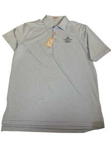 Peter Millar Torrey Pines Farmers Insurance Open Stripe Polo Shirt White Blue L - Bild 1 von 4
