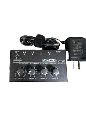 Behringer MICROAMP HA400 Ultra-Compact 4 Channel Stereo Headphone Amplifier FS - Image 1 of 4