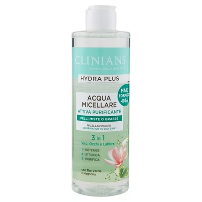 CLINIANS Acqua Micellare Rimozione Trucco Purificante Hydra Plus Active
