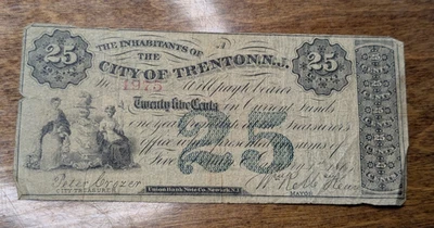 1863 City Of Trenton 25 Cent Currency Note - Image 1 of 4