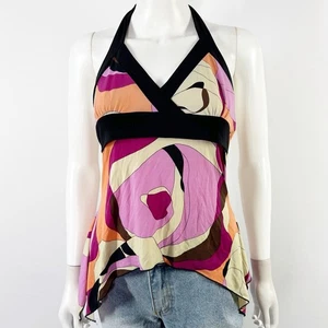 Vintage Forever 21 asymmetrisches Neckholder Top Gr. S Y2K bunt 90er - Bild 1 von 8