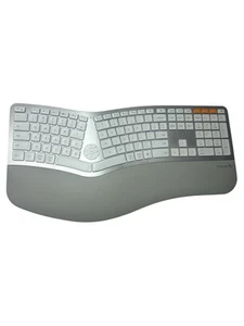 ProtoArc Backlit Wireless Ergonomic Keyboard EK01 Plus Full Size White + Silver - Picture 1 of 6