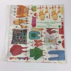 Etichette carta regalo bambino vintage Caspari Danimarca Gladrags NOS scandinave - Foto 1 di 7