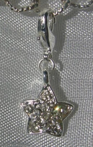 1 CHARM ETOILE 5 BRANCHES BRELOQUE PERLE MOUSQUETON METAL ARGENTE STRASS *V434 - Picture 1 of 1