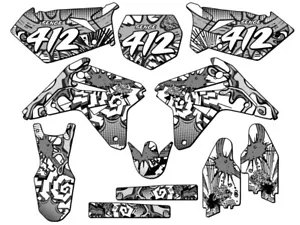 RMZ 450 ZANY 2007 White Senge kit de gráficos compatible con Suzuki - Imagen 1 de 10