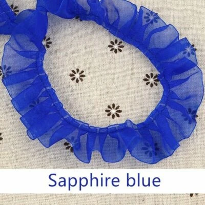 5M Mesh Trim Pleated Ruffle Frill Lace Edge Sew DIY for Dress Crafts Decor Multi - Image 1 of 4