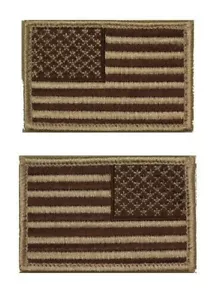 Tan Sand Military US Stars and Stripes Self Adhesive Tactical Flag Patches 2x3in - Foto 1 di 1