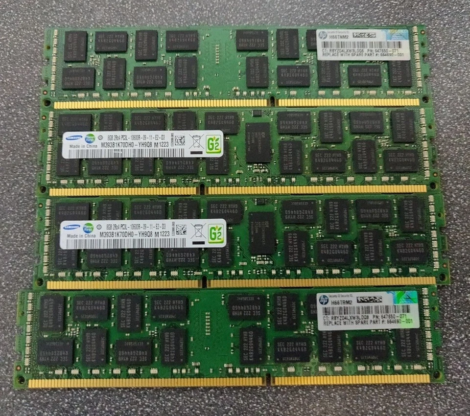 16x HP 664690-001 647650-071 8GB PC3L-10600R 2Rx4 ECC REG CAS-9 Server Memory - Image 1 of 1