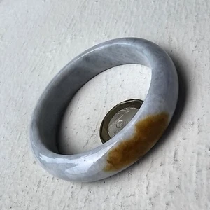 55mm Certified Type A Jadeite Bangle Purple Lavender Mustard Yellow Jade - Picture 1 of 11