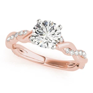 Forever Brilliant Moissanite Petite Infinity Engagement Ring 14k Pink Gold - Bild 1 von 1