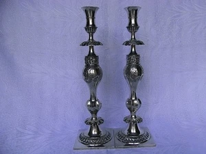 PAAR LEUCHTER SILBER 12 LOT UM 1840 BRESLAU-WROCLAW C.F.KOROCK - Picture 1 of 7