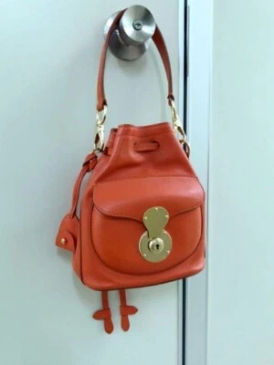 Bolsa Ralph Lauren Cordão Ricky Laranja Couro Nappa Transversal Ombro Handba - Imagem 1 de 4