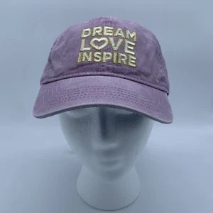 Damen Mütze Kappe lila " Dream, Love, Inspire" hinten zum Binden Einheitsgröße - Bild 1 von 3