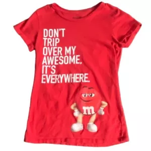 M&M's M&M World Girls Short Sleeve 'Red M&M' T-Shirt-Size 9/10-GUC - Picture 1 of 6