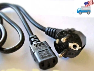 Nuevo cable de alimentación de CA europeo de 3 clavijas para computadora/monitor/PC de la UE ATX fuente de alimentación - Imagen 1 de 3