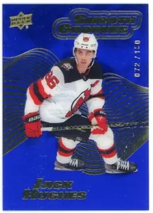 2022-23 22-23 UD erweiterte Serie Jack Hughes GLATTE NUTEN SAPHIR 72/150 - Bild 1 von 1