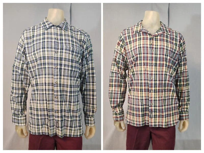 Cabelas Green Yellow Tartan Plaid Shirt Top LARGE Button Up LS Lot of 2 PCS - Image 1 of 4