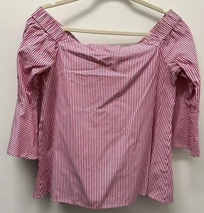 Cupio Damen Rosa Weiß Schulterfrei Top Glockenärmel Größe Medium M - Bild 1 von 4