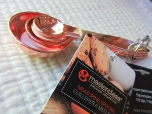 MASTER CLASS PREMIUM COLLECTION 4 COPPER PLATED STAINLESS STEEL MEASURING SPOONS - Picture 1 of 4