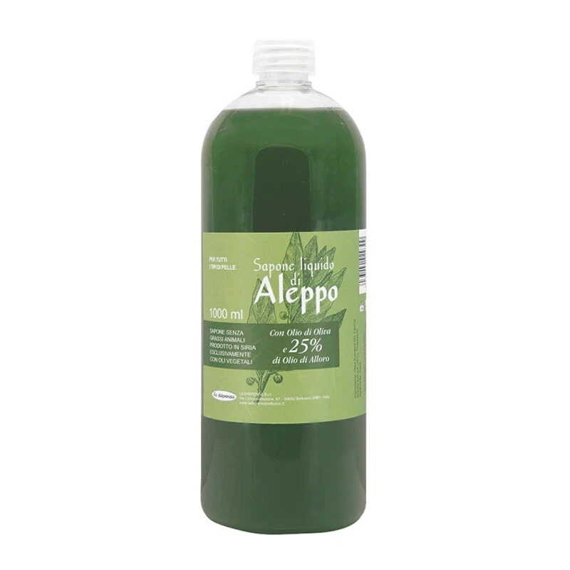 Ricarica Sapone Liquido d'Aleppo 1L - 25% di Olio d'Alloro E Olio di Oliva - Immagine 1 di 1