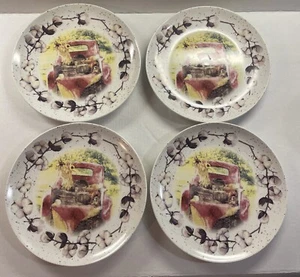 4 Farm Fresh Red Truck Cotton Border Decorative Dinner Plates 10.5” - Picture 1 of 16