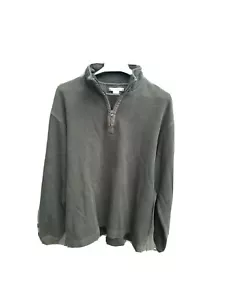 Geoffrey Beene Mens Olive 100% Cotton Long Sleeve 1/4 Zip Pullover Sweater Large - Picture 1 of 6