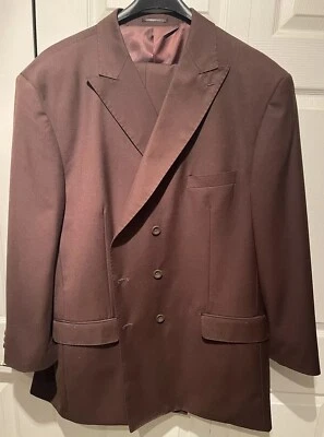 Apollo King 男式 2 件双排扣时尚西装 - 半阔腿裤 56L/50W — 第 1/2 张图片