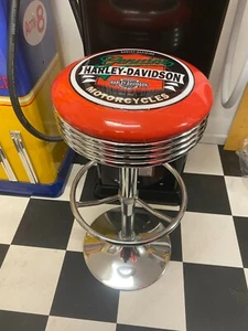 HARLEY DAVIDSON GENUINE MOTORCYCLES PREMIUM BAR STOOL ADJUSTABLE HEIGHT - Picture 1 of 10