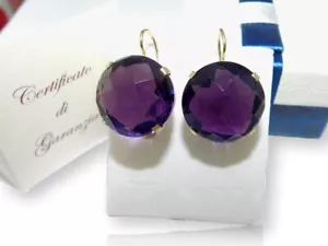 Orecchini con Ametista IDR e oro di 18 kt 750 giallo da donna Pendenti in pietre - Picture 1 of 5