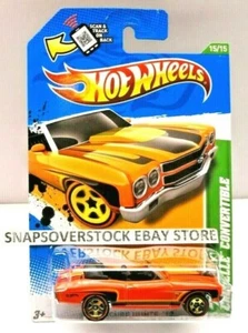 2012 HOT WHEELS TREASURE HUNT 1970 CHEVY CHEVELLE CONVERTIBILE, HW #65/247, VHTF - Foto 1 di 8
