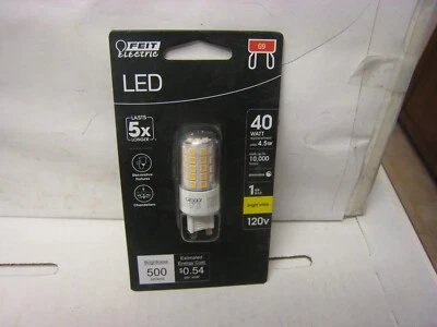 (1) NEW Feit Electric 40W LED Wall Sconce Bulb G9 Base Warm White 3000K Dimmable - Image 1 of 4