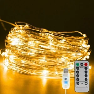 Christmas USB Plug In 200LED DIY Micro Copper Wire Fairy String Lights Home Xmas - Picture 1 of 8