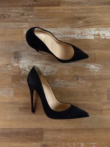 CHRISTIAN LOUBOUTIN So Kate 120 solid black suede stiletto pumps 5 35 authentic - Picture 1 of 12