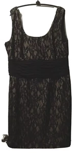 J.S. Boutique plus size 16w black lace and beaded sheath dress, retail $148 - Picture 1 of 7