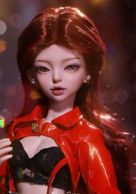 Juego Completo 1/4 BJD MSD Niña Muñeca Alger F8 Piel Rojo Cuero Ropa Cuero Botas Foto 1 de 4