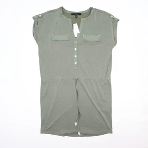 NWT White House Black Market Women Short Sleeve V-Neck Shirt Dress Green Size M - Picture 1 of 7